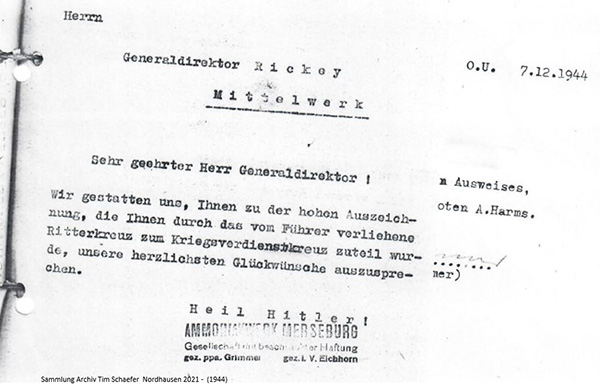 Ritterkreuzträger Generaldirektor Rickhey 